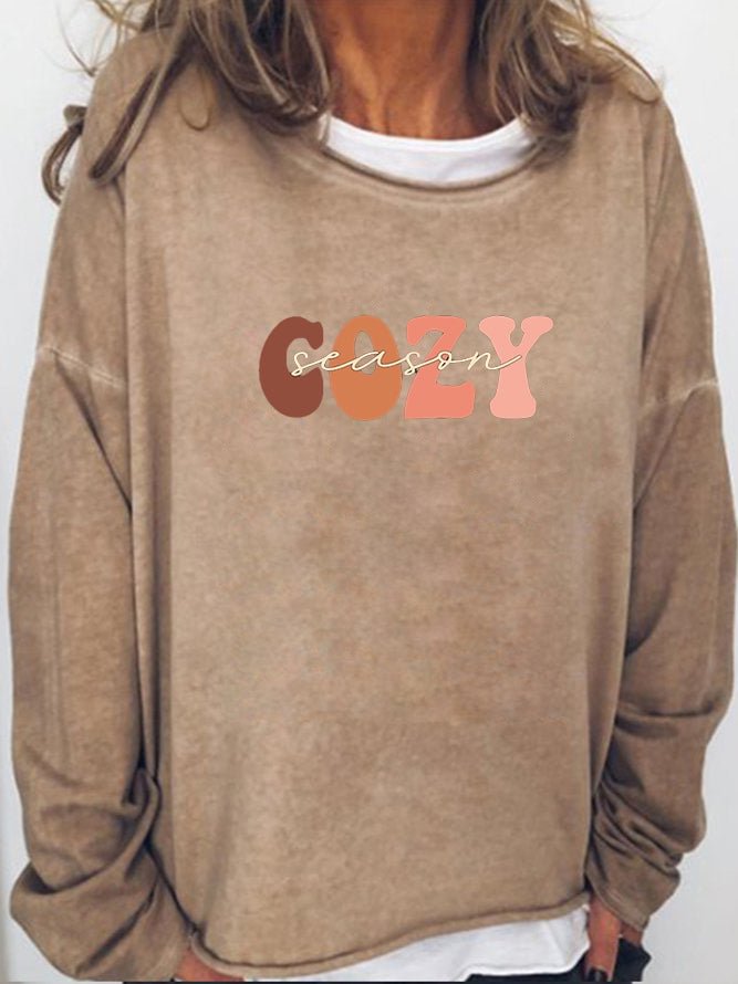 Long Sleeve Crew Neck Cozy Season Sweatshirt