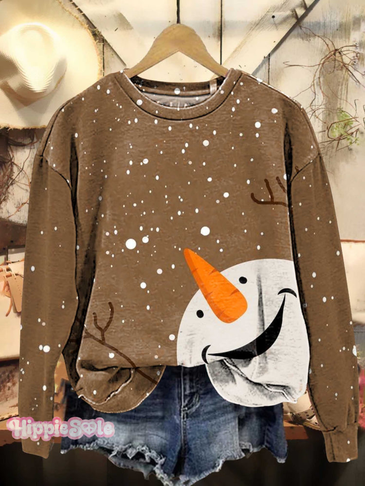Christmas Snowman Casual Sweatshirt Multicolor / S