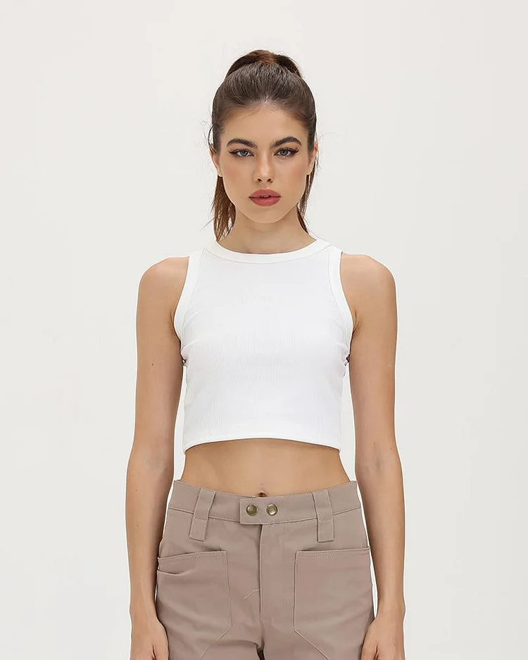 Essence Ribbed Cropped Tank Top