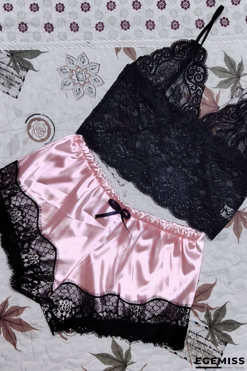 Pink Sexy Fashion Lace Suspender Pajamas | EGEMISS