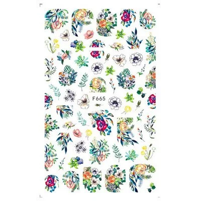 3D Flowers Charms Nail Art Decoration Stickers Geometry Leaf Floral Decorations Nail Design Gel Polish Summer Decals Wraps-Nail Inspo