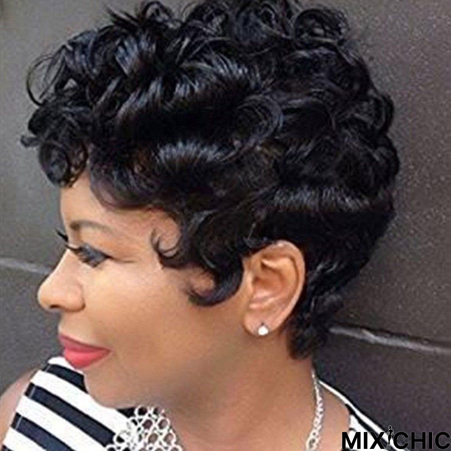 European and American Short Curly Hair Wig Chemical Fiber Hair Hood
