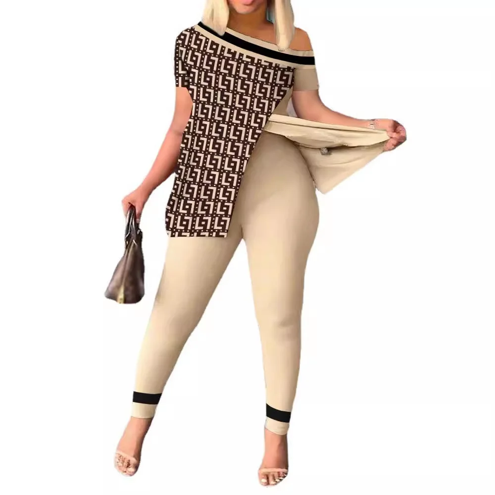 Uveng Uveng 2024 Women's Clothing Explosion Two Sets Of Irregular Fashion Trousers Set