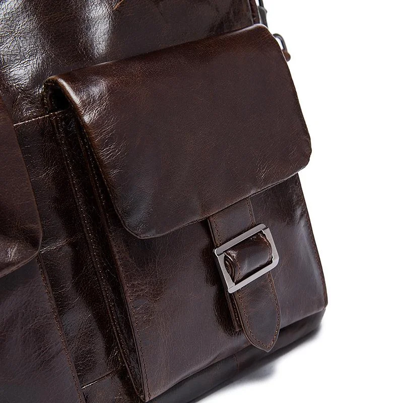 Retro Style Multi-Pocket Detachable Sling Strap 15.6 Inch Laptop Business Bag