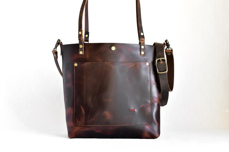 Vintage oil wax leather vegetable tanned large-capacity shoulder bag
