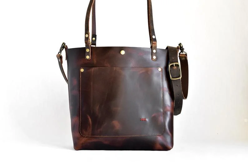 Vintage oil wax leather vegetable tanned large-capacity shoulder bag