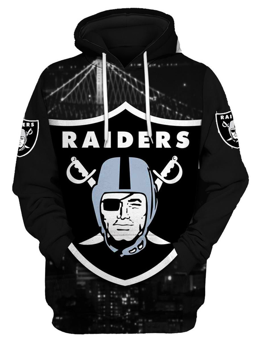 Hoodie Raiders Print NFL Long Sleeve Sweater