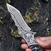 Sky Blade pr&eacute;mium damaszkuszi &ouml;sszecsukhat&oacute; k&eacute;s &ndash; fa ny&eacute;l, bőr tok