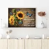 Sunflower Butterfly And Text - 11CT Stamped Cross Stitch - 50*40cm