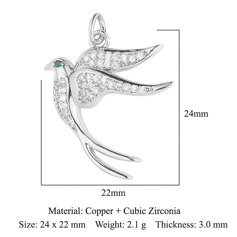 1 Piece Copper Zircon 18K Gold Plated Fox Mermaid