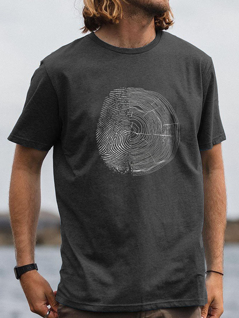 Finger Print Casual Comfy T-Shirt