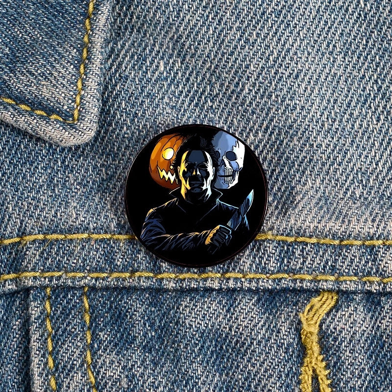 Retro Pin Human Metal Printing Unisex Brooches