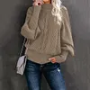 Women Long-sleeved Knitted Solid Color Sweater