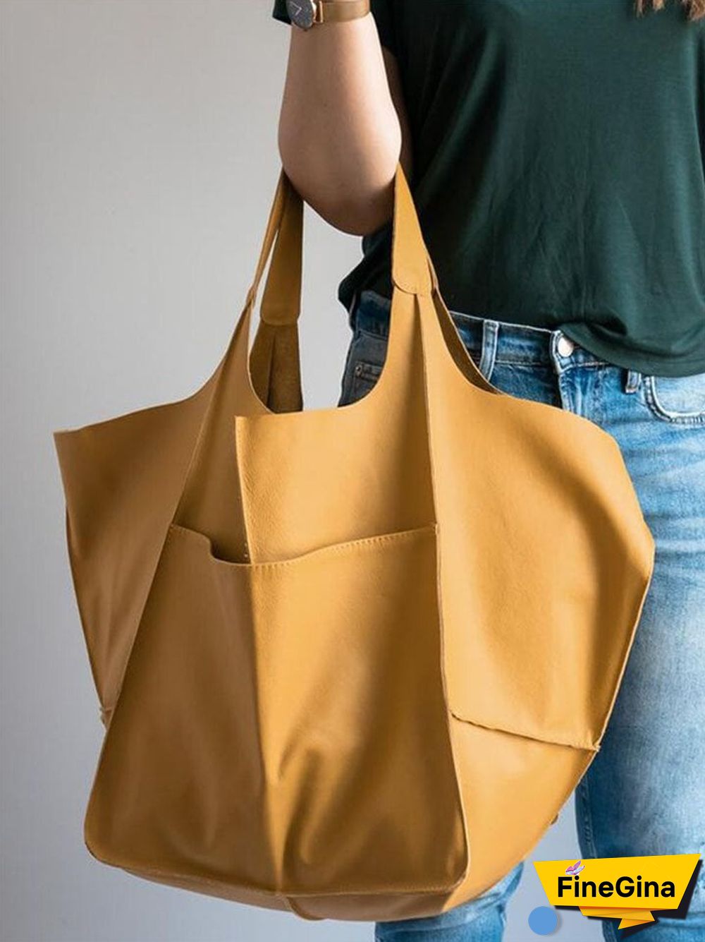 Simple Soft Leather Large Capacity One Shoulder Handbag