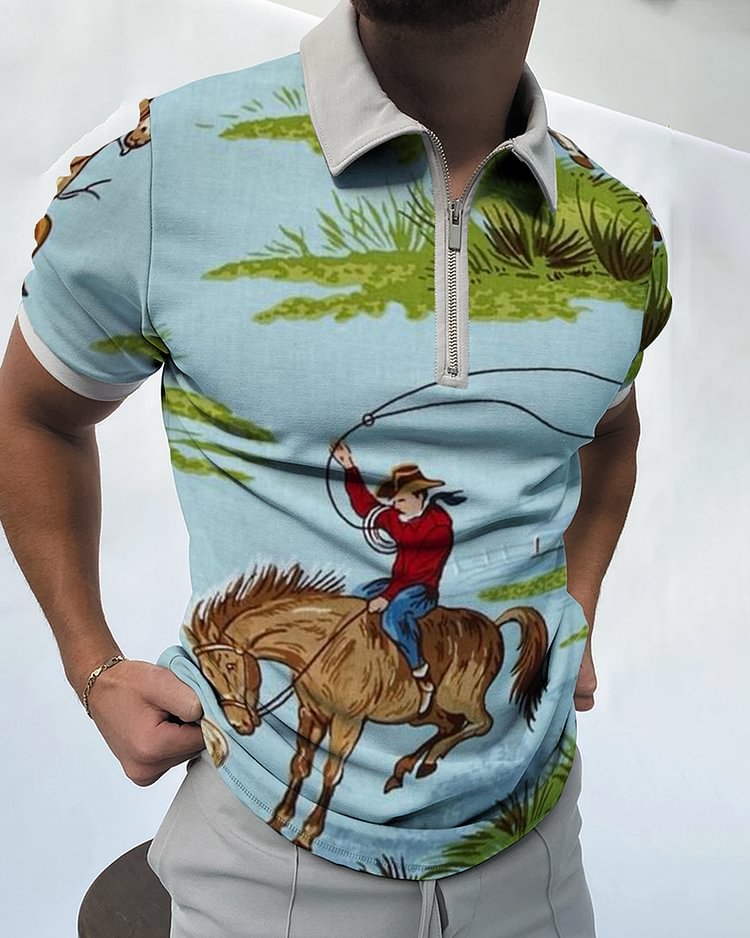 Men's fashion star print shirt 4d57