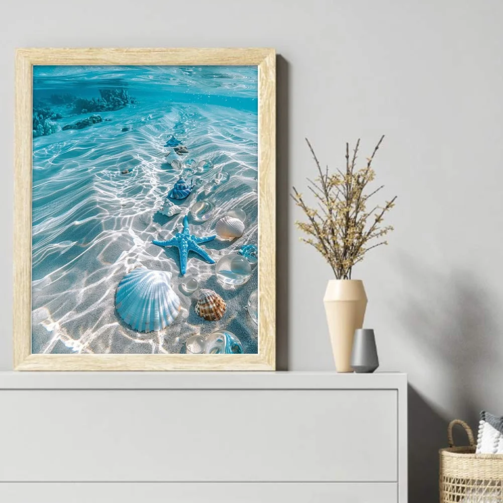 Beach Full 11CT DIY Counted Cross Stitch Kits 40x50cm for Beginners Home Decor