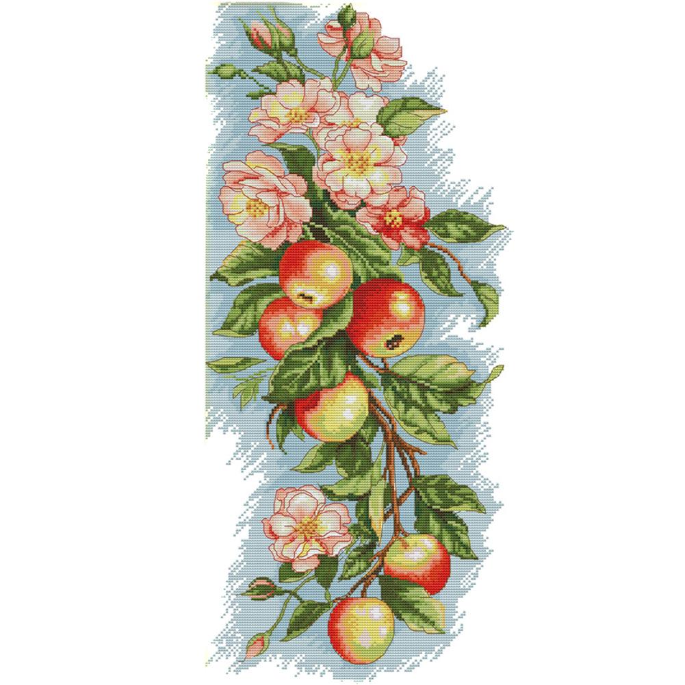 

Flowers And Apples - 14CT Stamped Cross Stitch - 57*31cm, 501 Original
