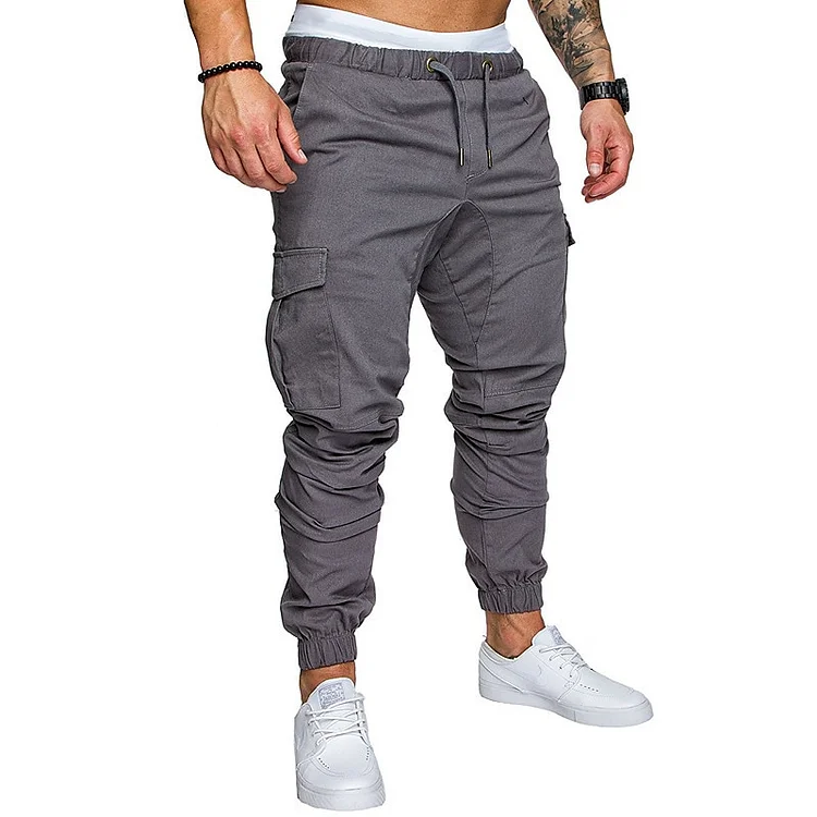 Men's Cargo Joggers Pants Drawstring Multiple Pockets