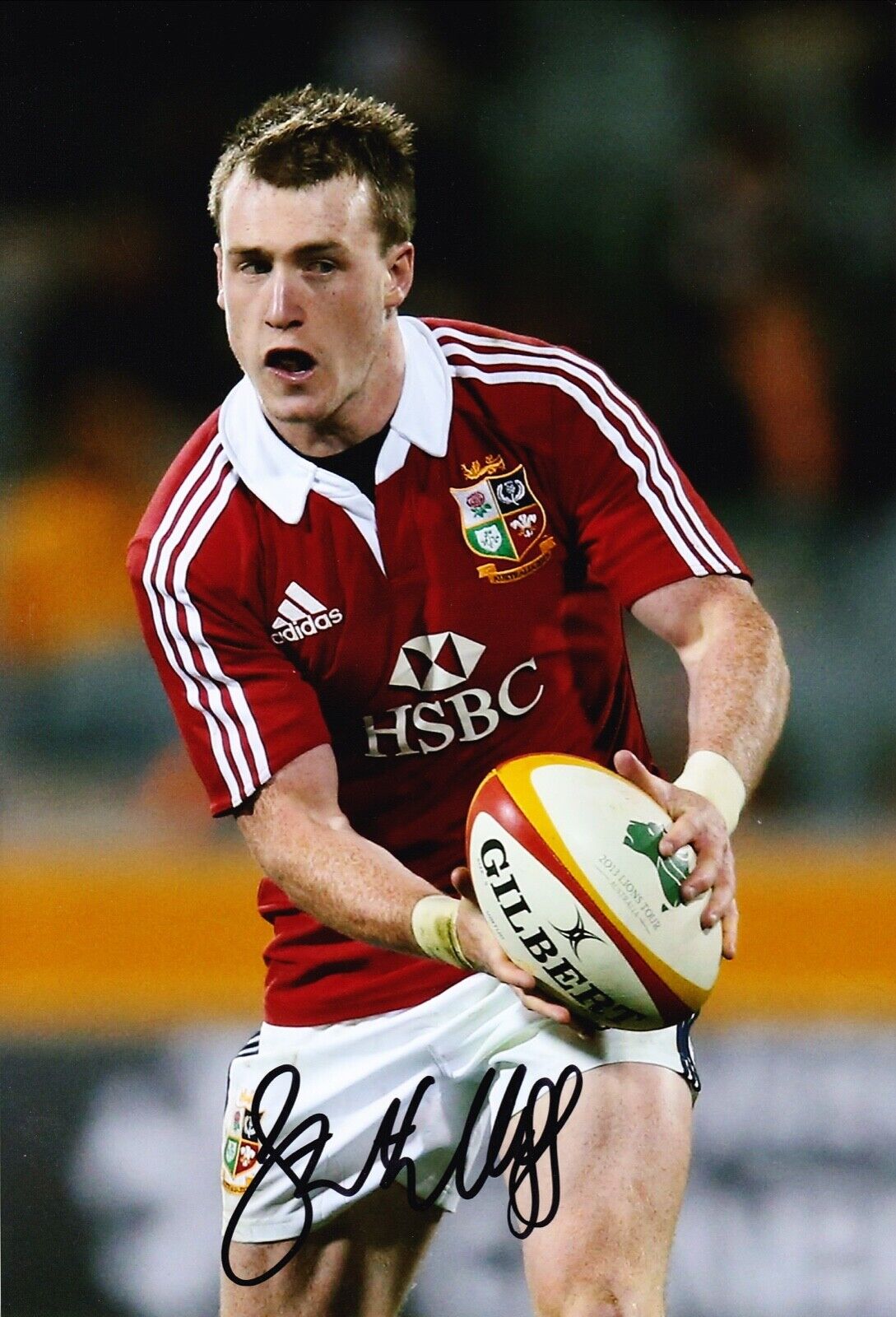 Stuart Hogg Signed 12X8 Photo Poster painting SCOTLAND & LIONS RUGBY AFTAL COA (C)