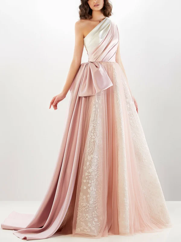 Off-shoulder Mesh Solid Color Maxi Dress