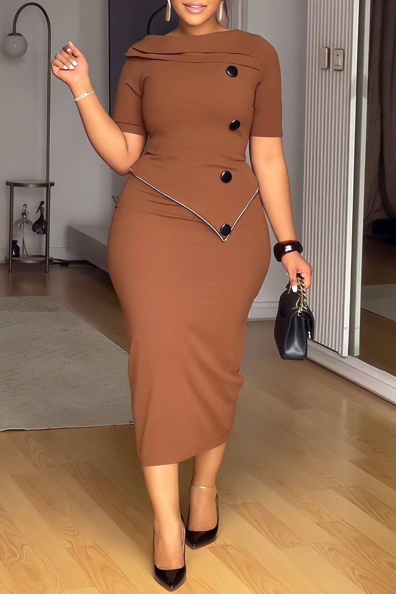 Plus Size Business Casual White Turndown Collar Short Sleeve Pleated Knitted Two Piece Skirt Sets [Pre-Order]