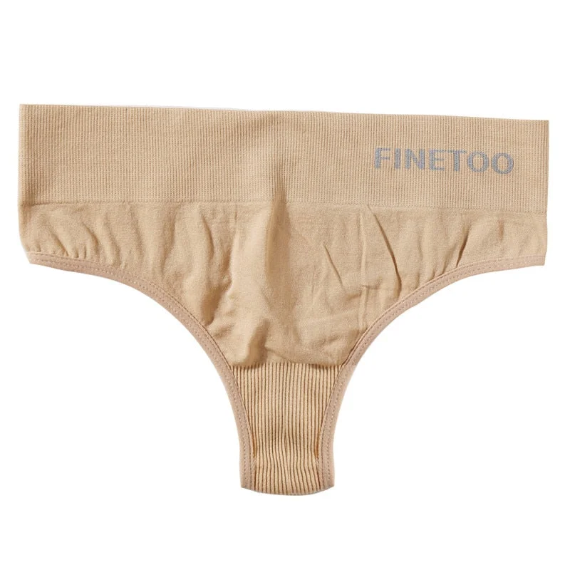 2PCS/Set Underwear G-String Underpant Bodyshaper Women Panty Female Panties Lingerie T-back Seamless Thongs High Waist M-2XL