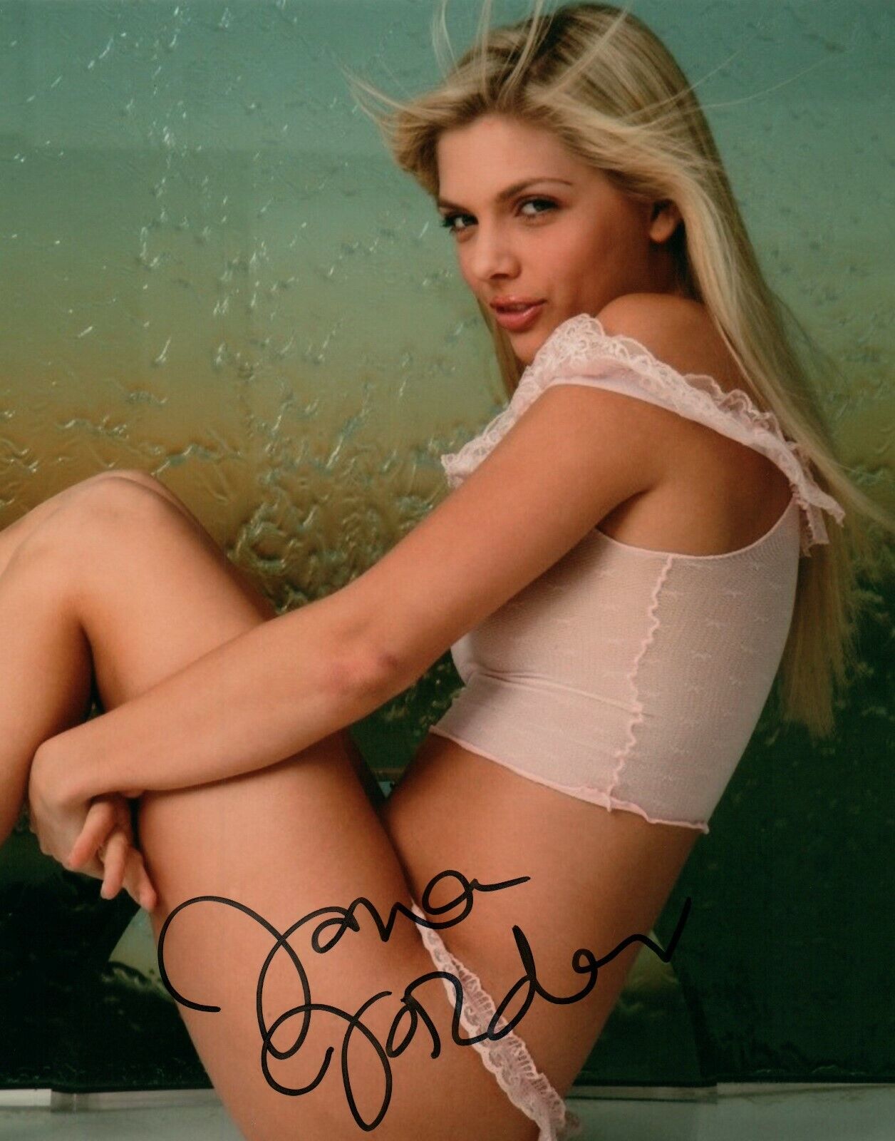 Jana Jordan Super Sexy Hot In Lingerie Signed 8x10 Photo Poster painting Adult Model COA 4