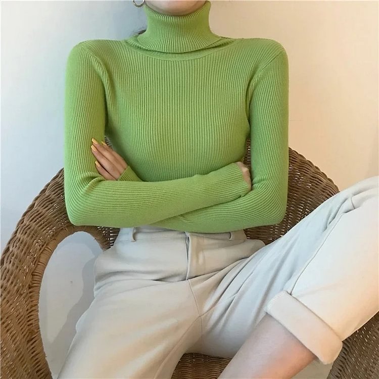 2022 Women's Thick Knitted Turtleneck Sweater