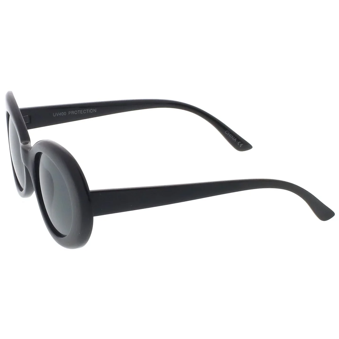 Retro Oval glasses With Tapered Arms Neutral Colored Round Lens  51mm