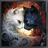 Yin Yang Cat-11CT Stamped Cross Stitch 45*45cm tapestrymarket