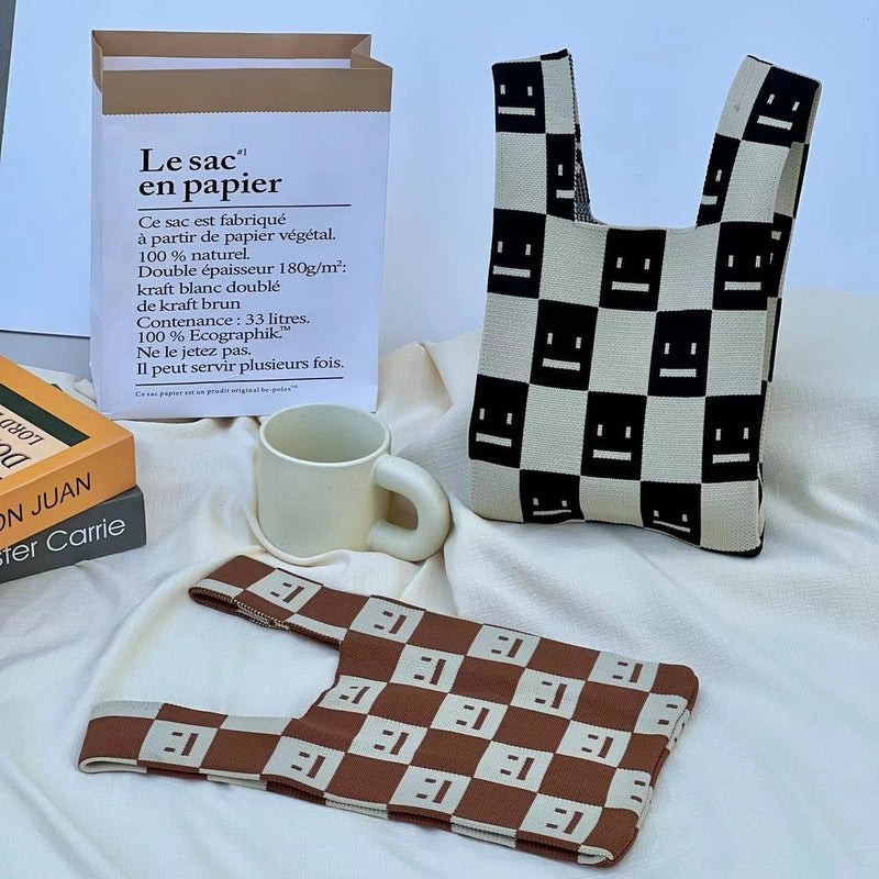 Gift Packaging Handbag Casual Knitted Handbag Woven Bag Multi-pattern Style Knitted Bag For Women