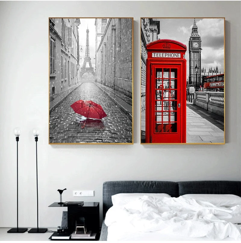 Nordic s And Prints Paintings For Living Room Wall Art Decorative Pictures Canvas Print City London Paris Landscape