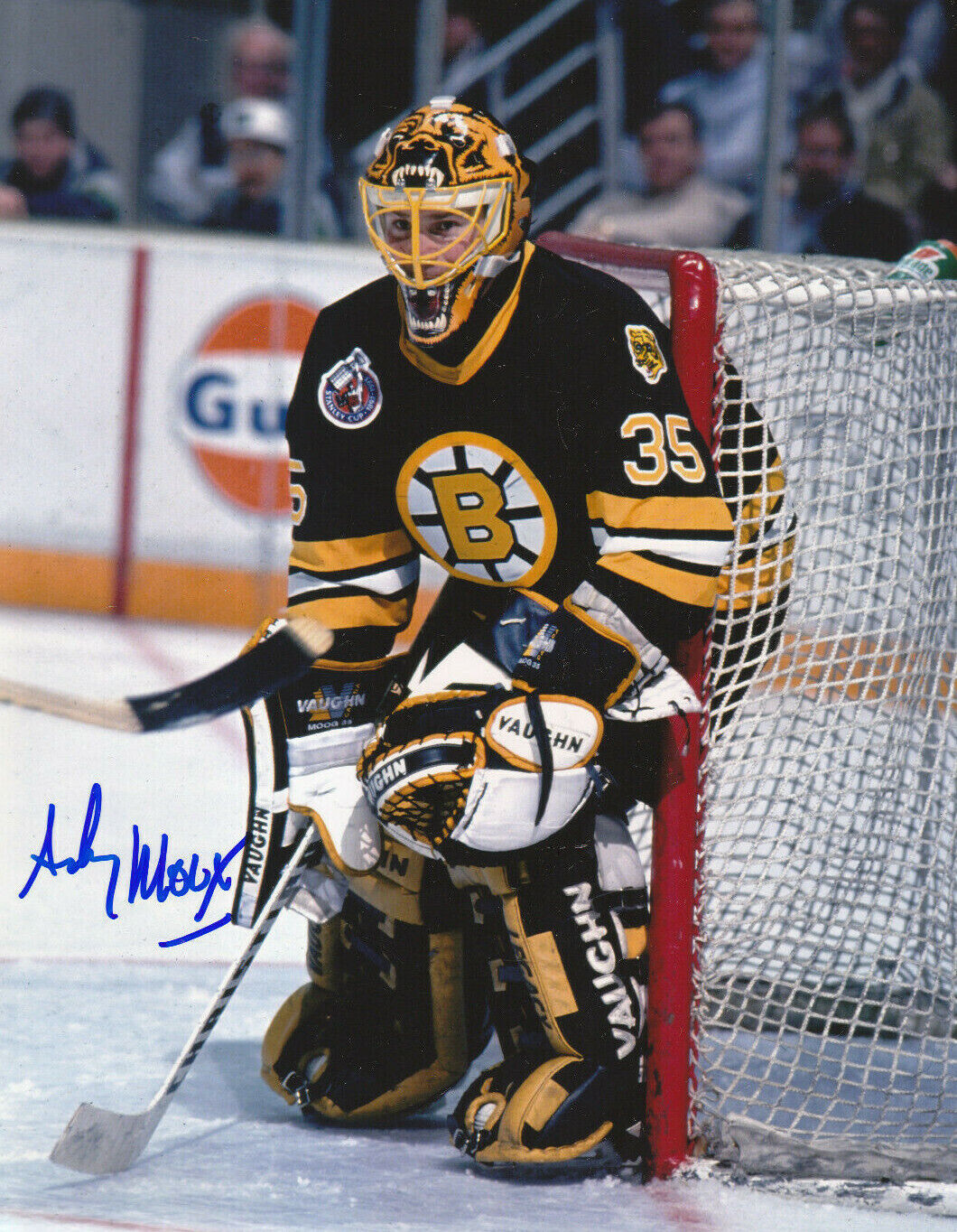 ANDY MOOG AUTOGRAPH SIGNED 8X10 Photo Poster painting BOSTON BRUINS COA