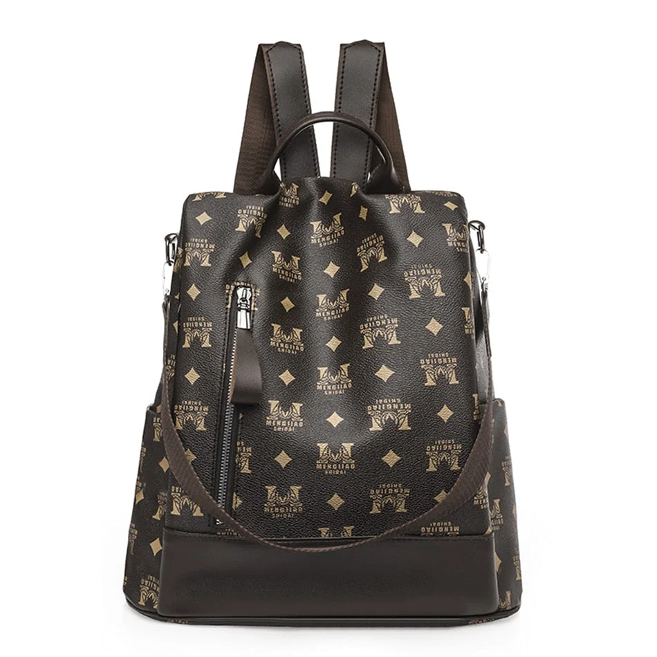 2021 Women Luxury Soft Leather Backpack Anti Theft School Bag for Teenager Girls Multifunction Travel Shoulder Bags Rucksack