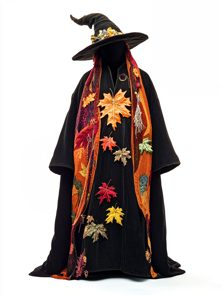 Maple leaf long wizard cape  5f8d