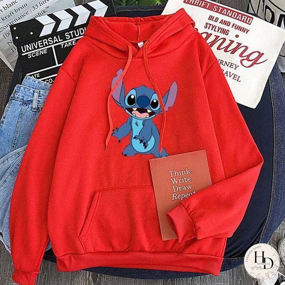 New Hoodie Sweatshirt Women Oversized cartoon Stitch Hoodie couple shirt versatile Sweatshirt Winter Long Sleeve Tops Hoodies