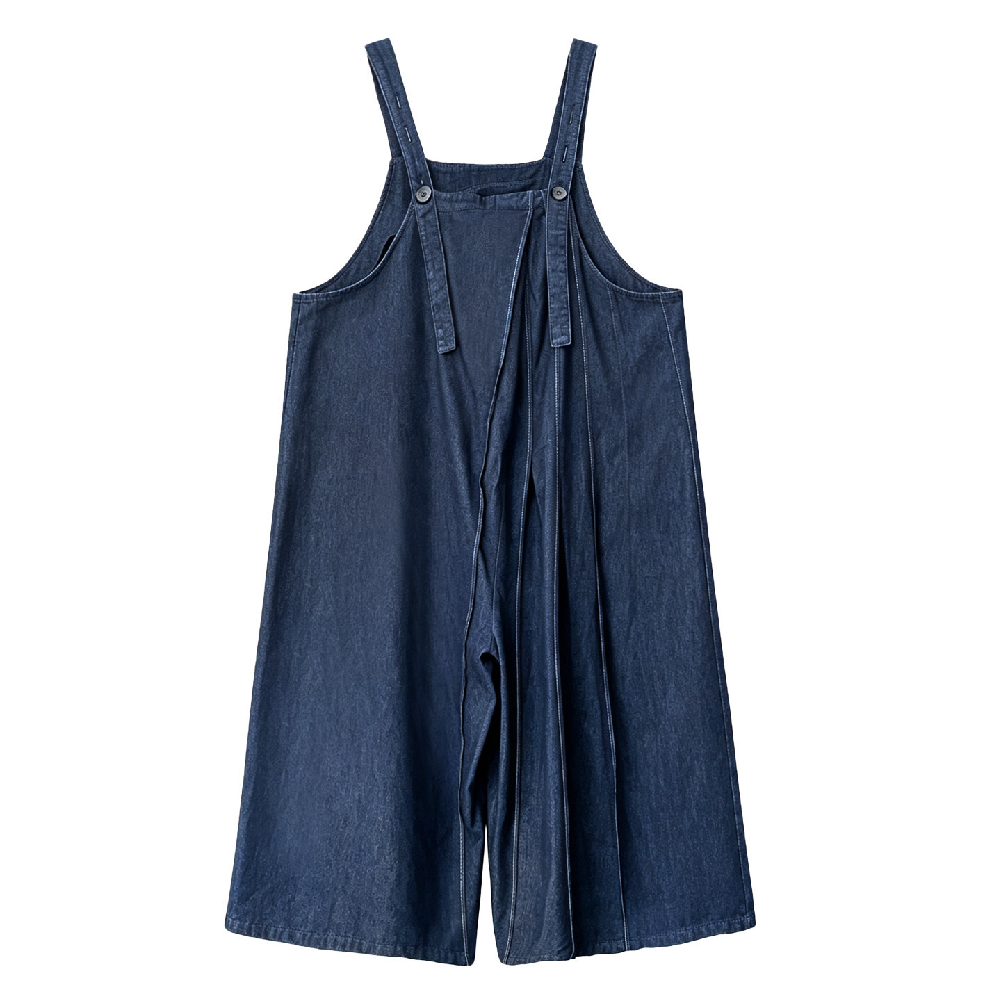 Niche design denim strap jumpsuit