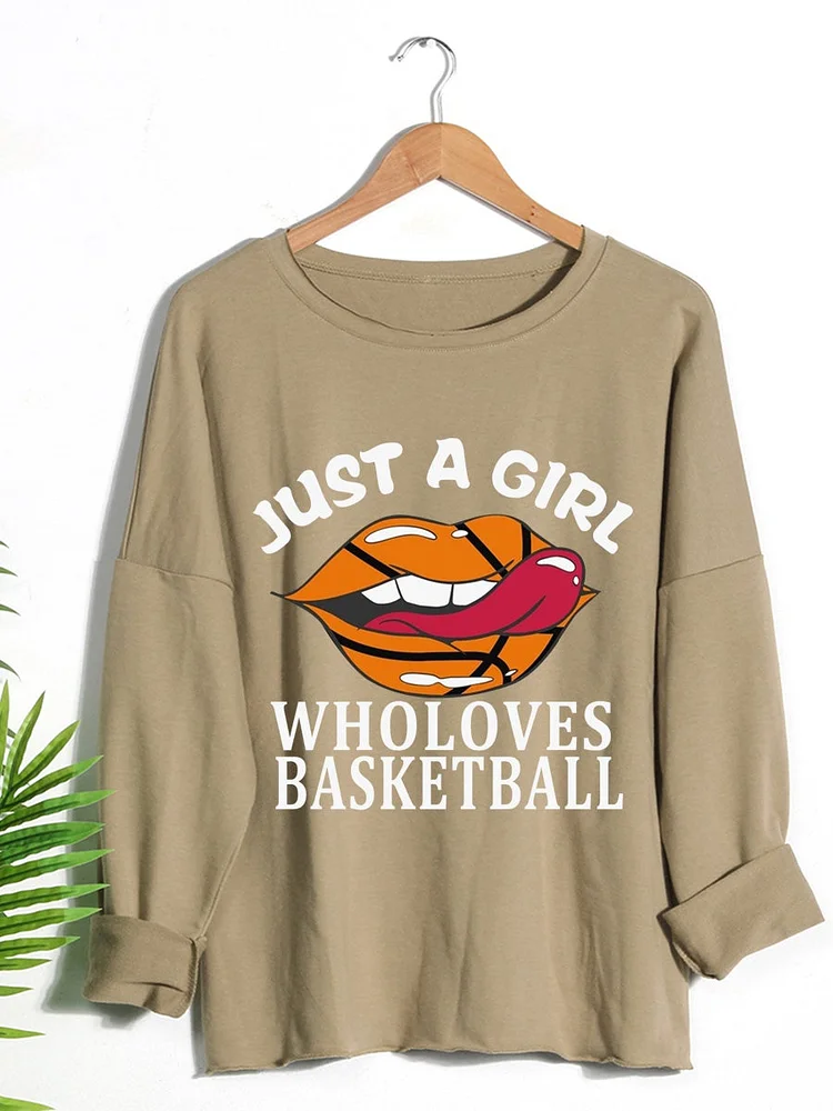 Just a Girl Who Loves Basketball  sweatshirt-010816-Annaletters
