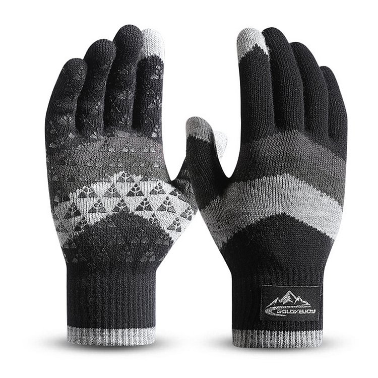 Outdoor Cold-proof Non-slip Touch Screen Wool Gloves