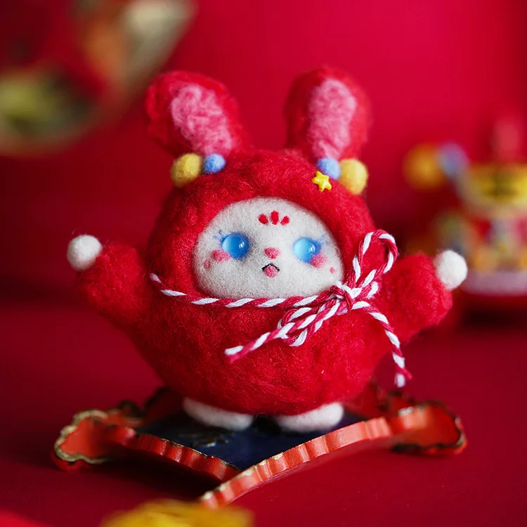 FeltingJoy - Fluffy Bunny Needle Felting Kit - Auspicious