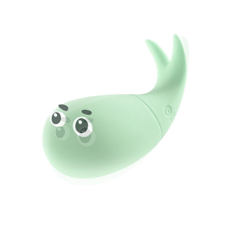 Baby Fish Invisible Mini Whale Vibrator Clitoris G-spot Stimulation USB Charging Vibrating Egg Green - Rose Toy