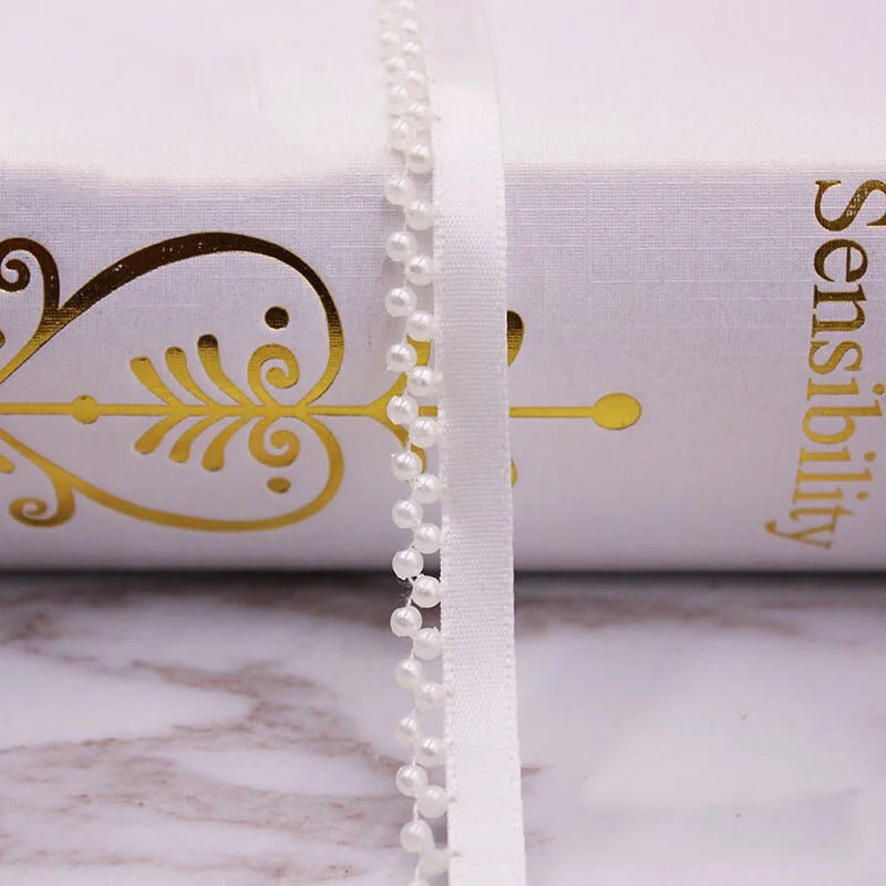 1yard/lot Vintage White/Black Beaded Lace Trim Tape Fabric Ribbon DIY Collar Sewing Garment Headdress Materials Sewing Craft