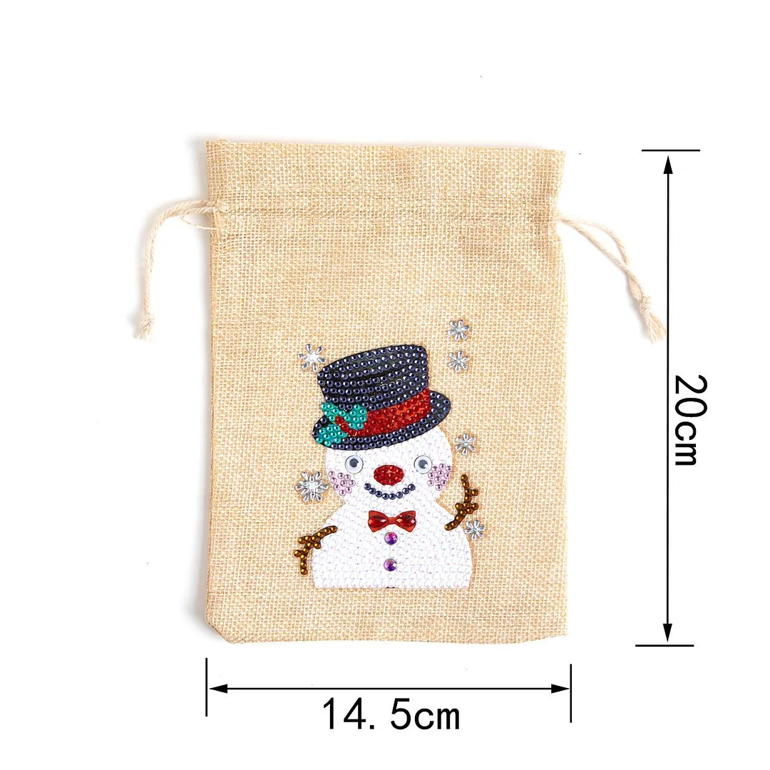 DIY Diamond Painting Christmas Gift Bag - Snowman
