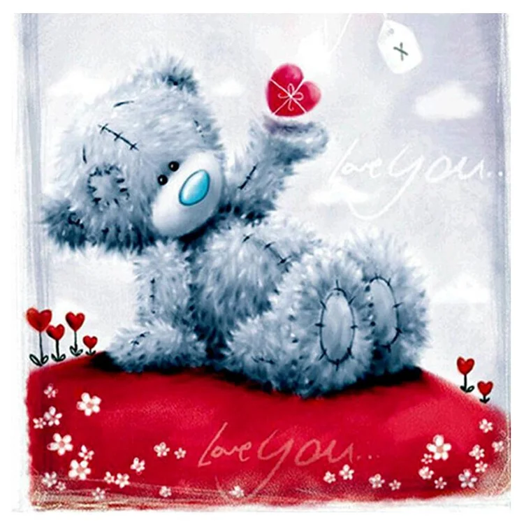 Heart Bear - Round Drill Diamond Painting - 30x30cm(Canvas)