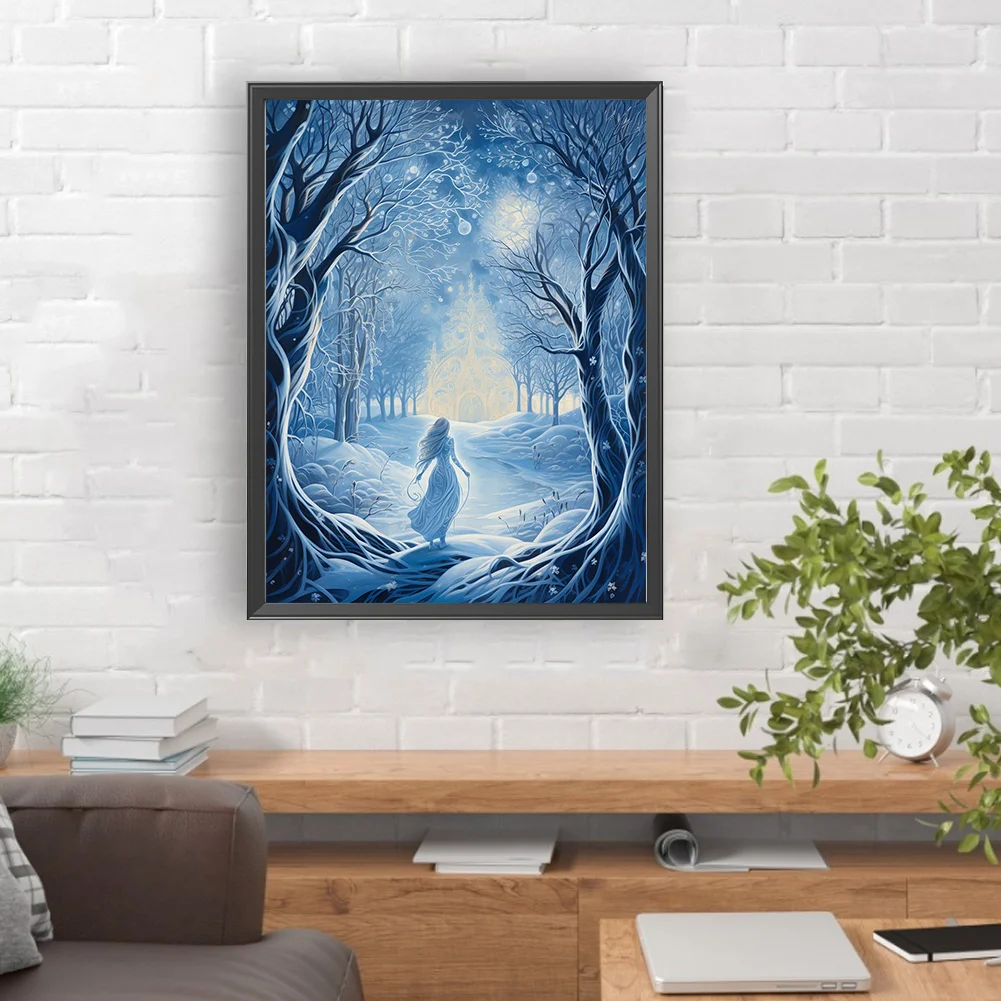 Full Round Diamond Painting 30*40cm - Winter Snow Angel