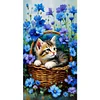 Diamond Painting-DIY Full Round Drill Flower Cat(70*40 CM)