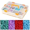 (US Only)2 Layers Plastic Bead Storage Box DIY Art Craft Accessory Organizer Case(Orange)