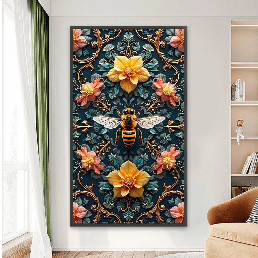 Diamond Painting - Full Round Drill - Flower Bee(Canvas|40*70cm)