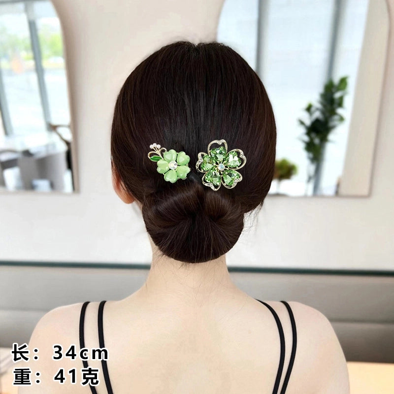 Women’s Minimalist Peacock Feather Flower Alloy Plating Inlay Rhinestones Hair Band