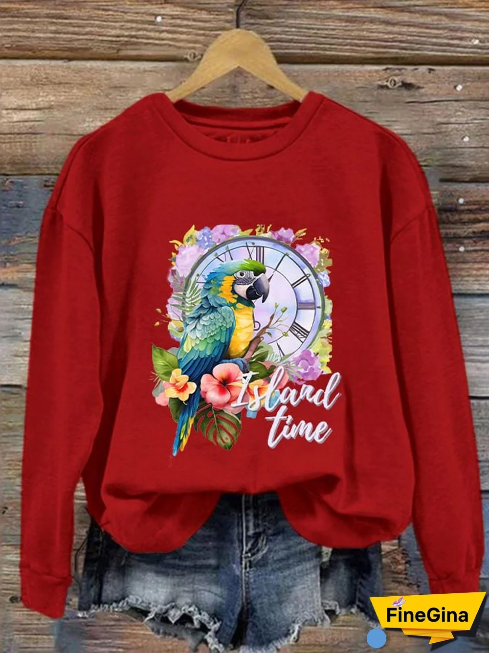 Women's Retro Parrothead Graphic Sweatshirt